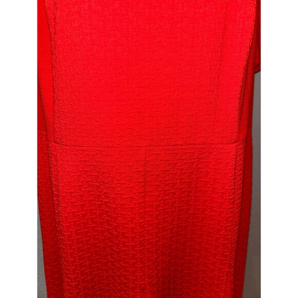 Talbots Women's Red Textured Knit Shift Dress size 18W Round Neck Short Sleeve - Picture 3 of 10